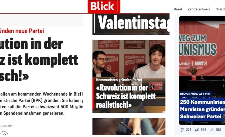  La prensa capitalista suiza, atónita ante el lanzamiento del Partido Comunista Revolucionario